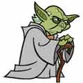 Yoda think embroidery design